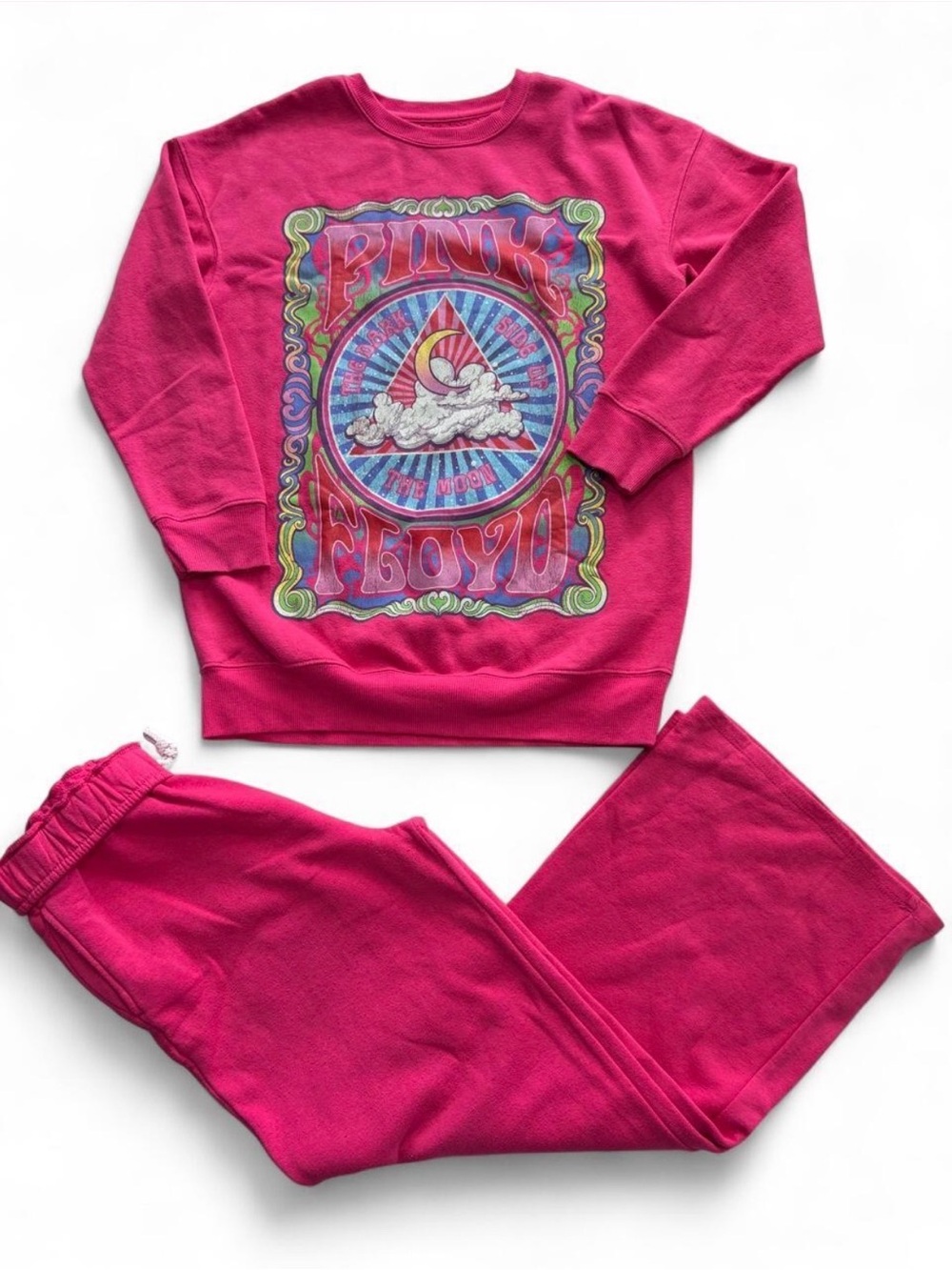 art class Pink Graphic Sweatshirt & Jogger Set